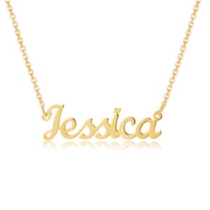 Qitian Name Necklaces Gold Color Stainless Steel Personalized Custom Necklaces,Custom Name Necklace, Personalized Name Pendants